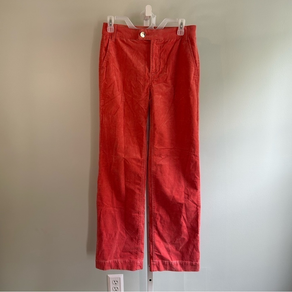 Draper James RSVP Coral Corduroy Flare Pants